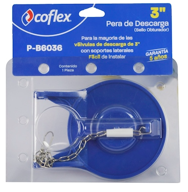 [121461355] SAPITO DE HULE PARA SANITARIO AZUL COFLEX 3"