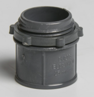 [2342CR] CONECTOR DE 1" CON TUERCA PARA TUBO GRIS