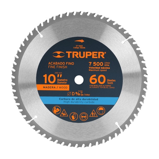 [18305] DISCO SIERRA CIRCULAR 40 DIENTES TRUPER 10 PLG