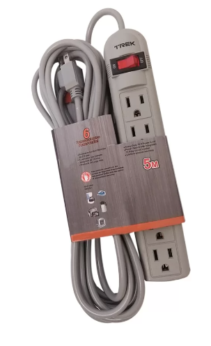 [TK-119] REGLETA MULTIPLE 6 SALIDA 8MTS DE CABLE TREK