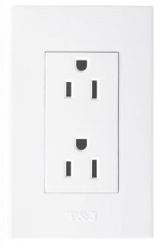 [1009-W] TOMA CORRIENTE DOBLE 15A P/CAJA BLANCO EAGLE