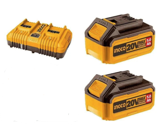 [UFBCPK2425] KIT 2 BATERIA Y CARGADOR DOBLE  20V 5.0AH INGCO